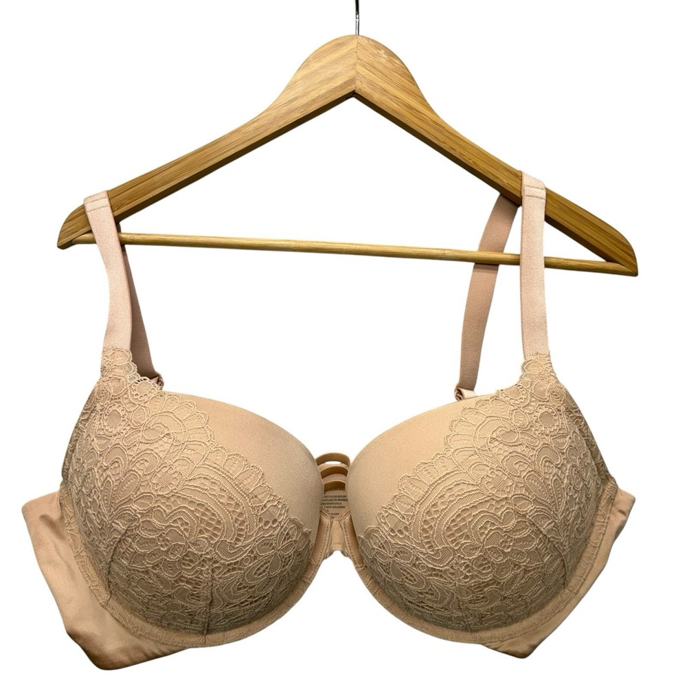Soma Womens Bra 40DD Beige Stunning Push-up Underwire Lace Back Closure